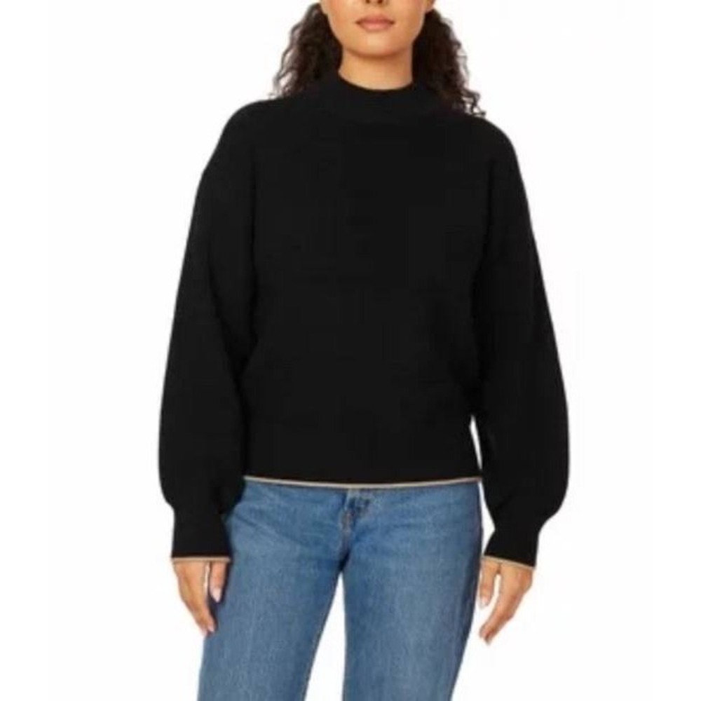 NWT Scotch & Soda Women's M Black Ribbed Knit Sweater Viscose Blend